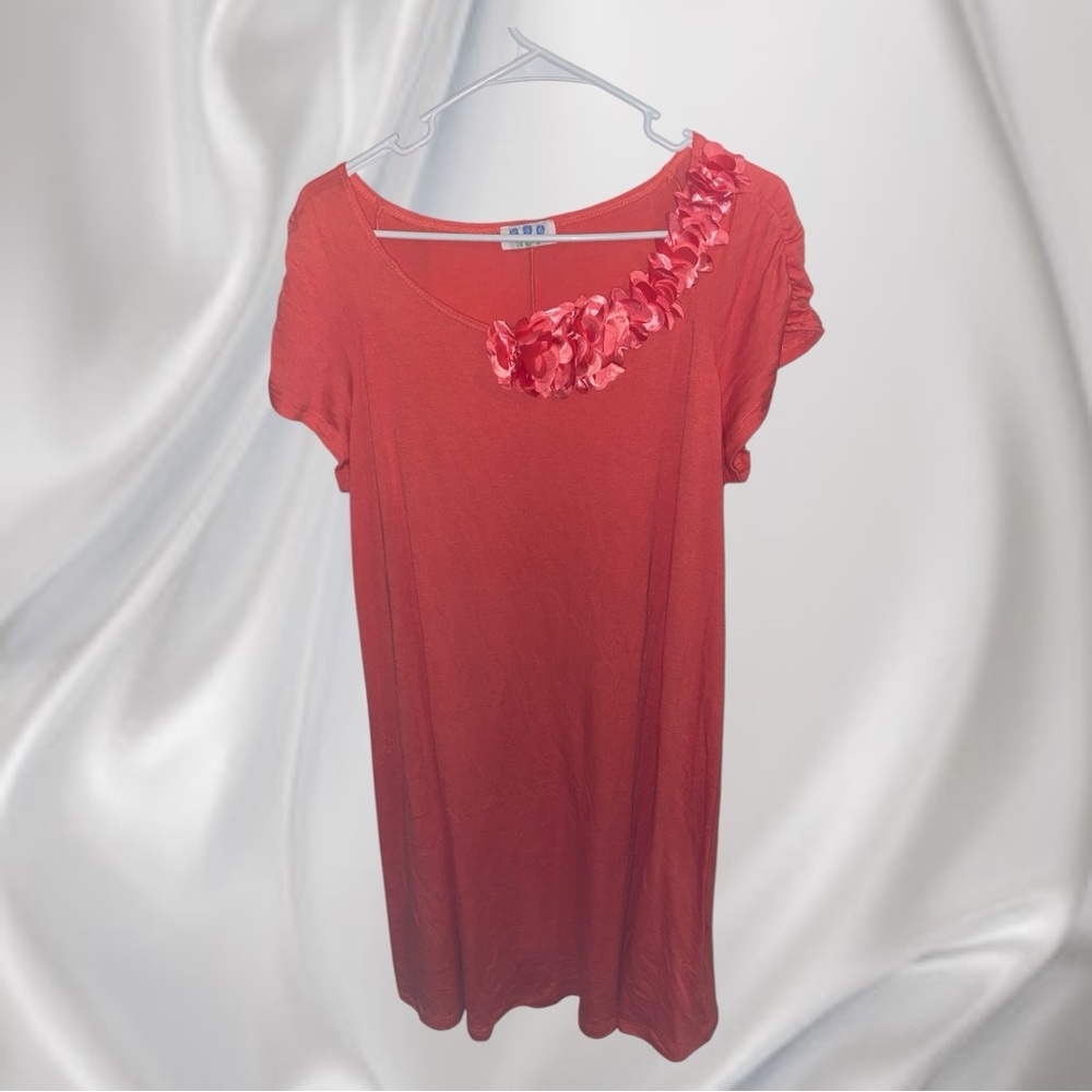 Red Floral Embellished Women's Top